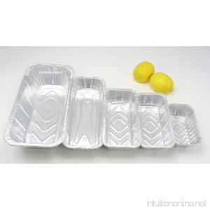 KitchenDance Disposable Aluminum Foil Loaf Pan Variety Pack. 1 lb. - 1-1/2 lb. - 2 lb. - 3 lb. and 5 lb. size. 10 of each size for 50 total. - B075FHQS8V